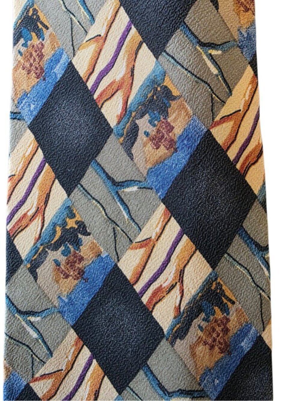 J. Garcia Silk Tie California Mission Collection Nine Stonehenge USA Vintage - Picture 3 of 13